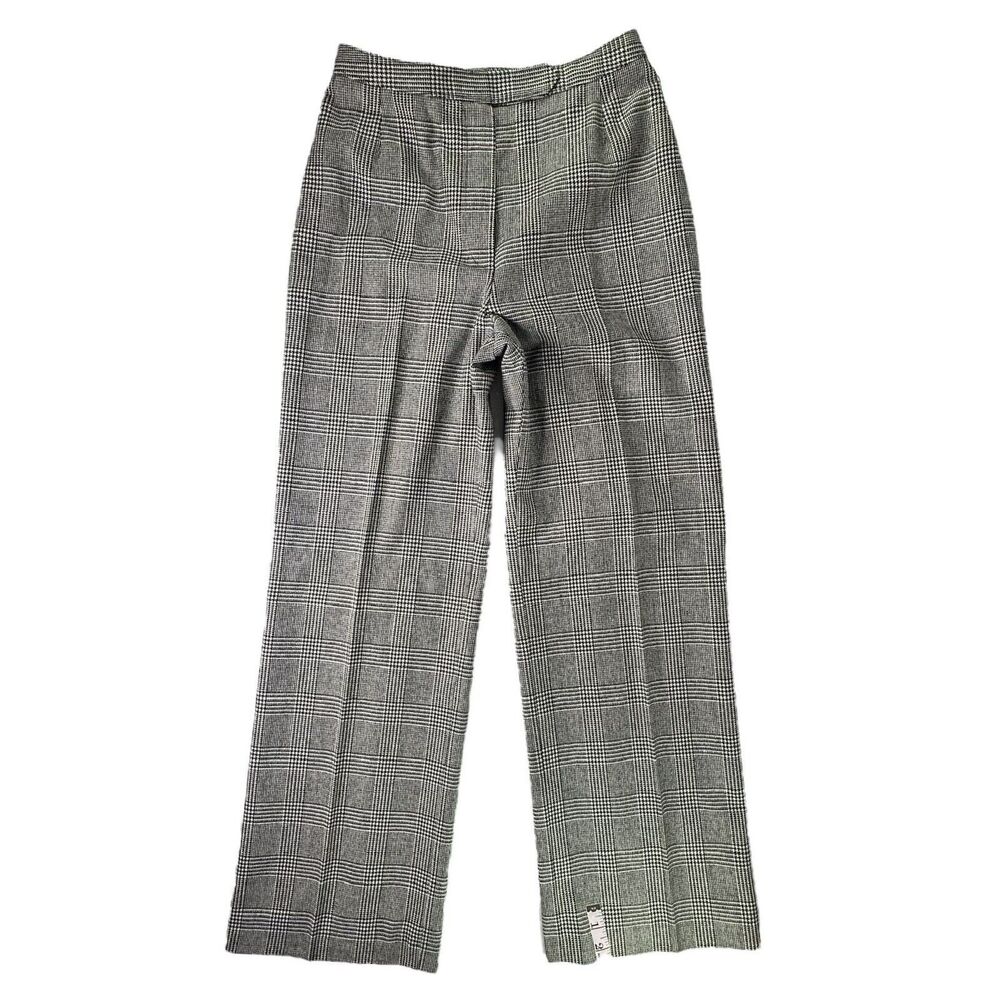Vtg Evan Picone Womens Sz 14 High Rise Houndstooth Wool Pants Trousers Academia
